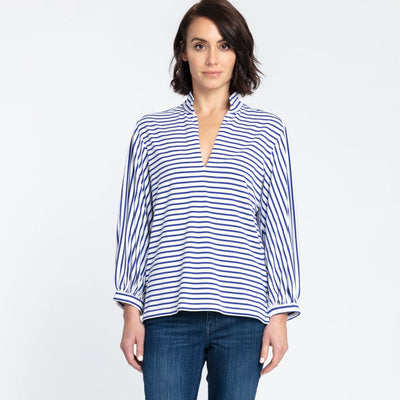 Billie Top - Marine Blue/White