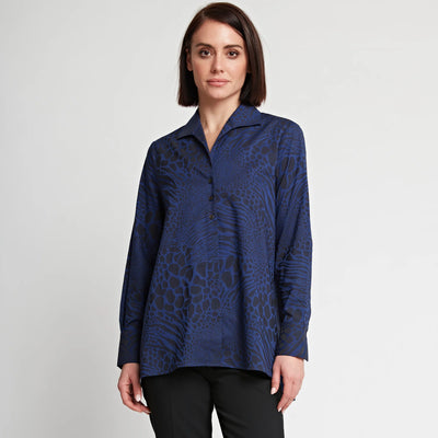 Long Sleeve Betty - Black/Sapphire
