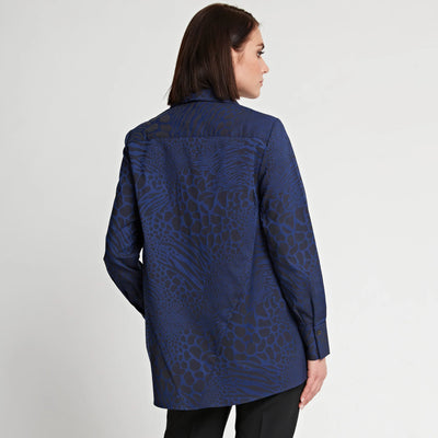 Long Sleeve Betty - Black/Sapphire
