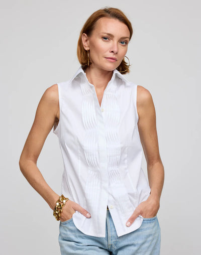 Lilith Sleeveless Shirt in White