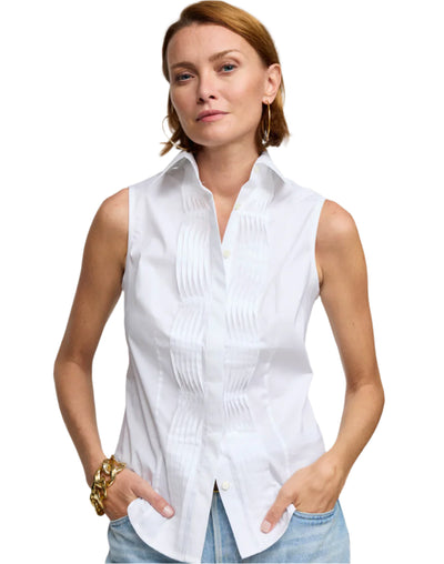 Lilith Sleeveless Shirt in White