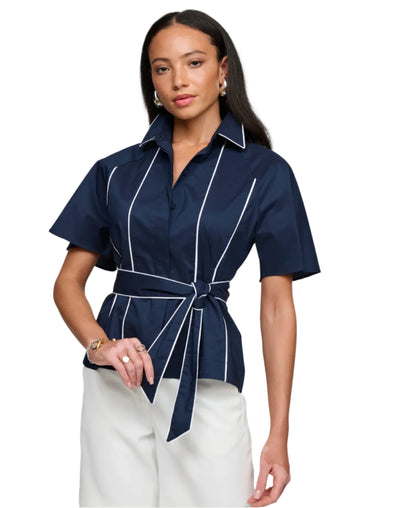 Joanna Short Sleeve Shirt in Navy