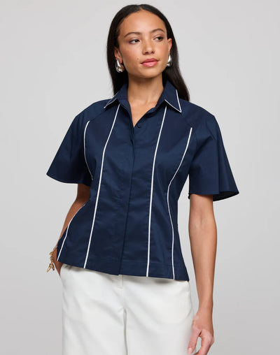 Joanna Short Sleeve Shirt in Navy