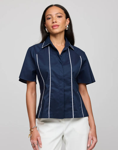 Joanna Short Sleeve Shirt in Navy