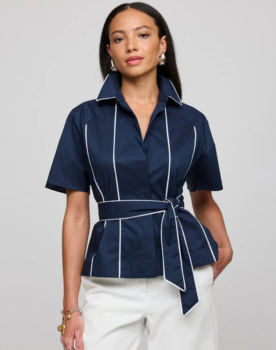Joanna Short Sleeve Shirt in Navy
