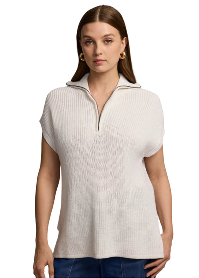 Brooke Sleeveless Sweater Vest in Pearl White