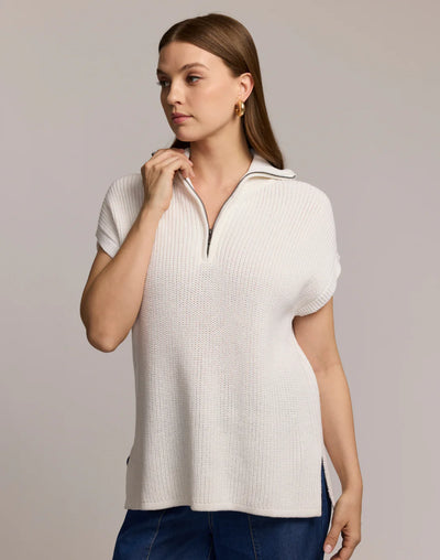 Brooke Sleeveless Sweater Vest in Pearl White
