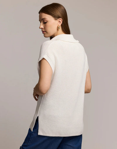 Brooke Sleeveless Sweater Vest in Pearl White