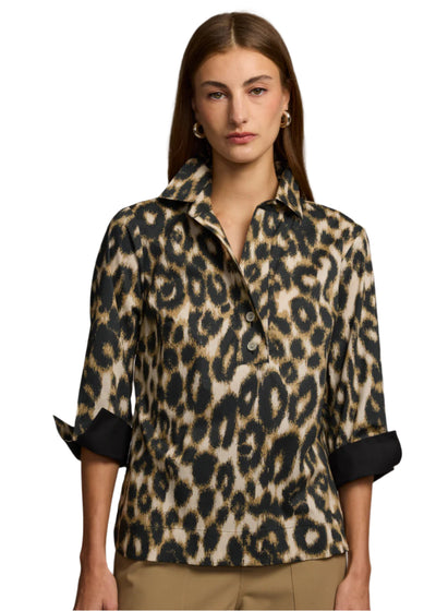 Aileen 3/4 Sleeve Animal Print Shirt
