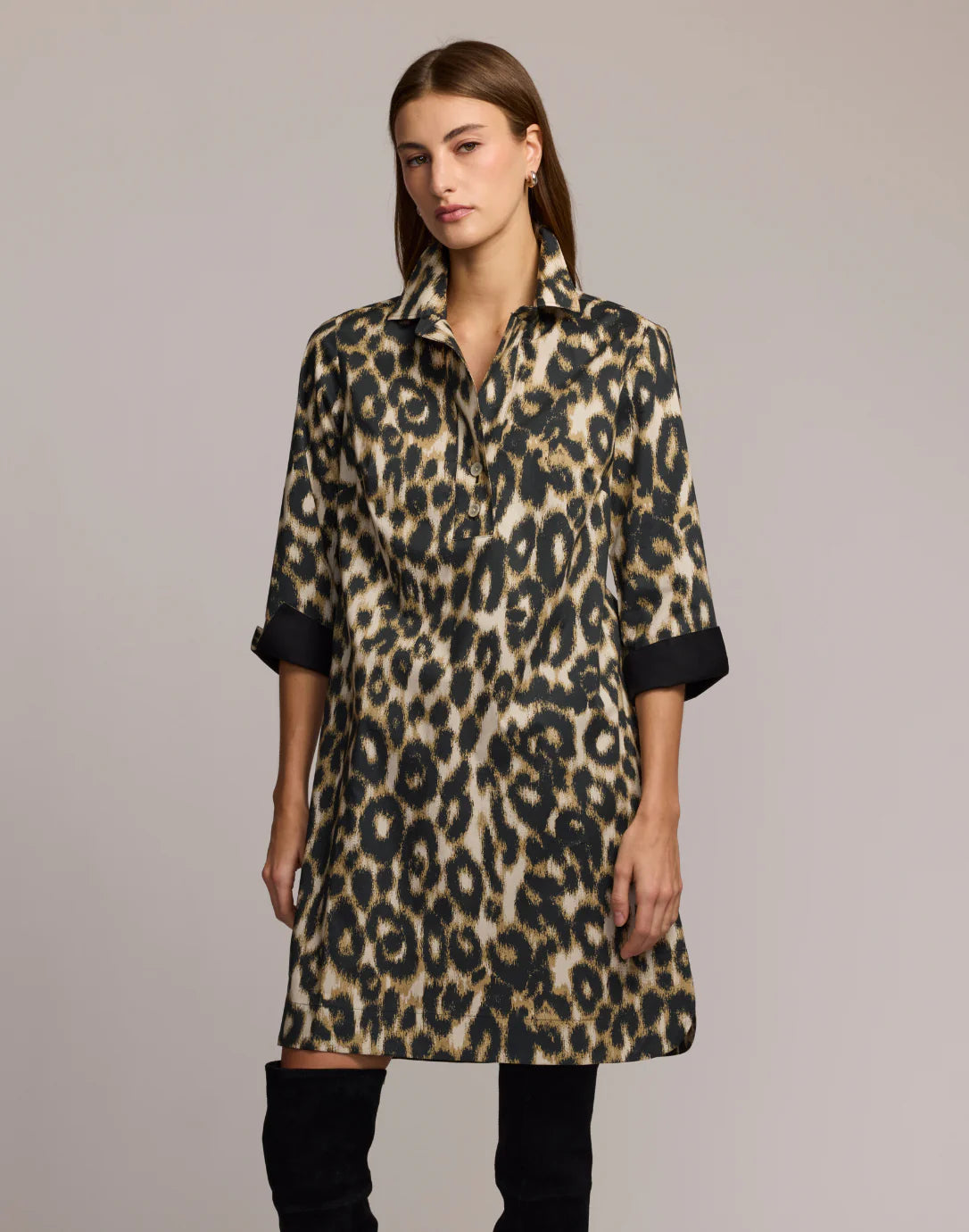 Aileen 3/4 Sleeve Animal Print Dress