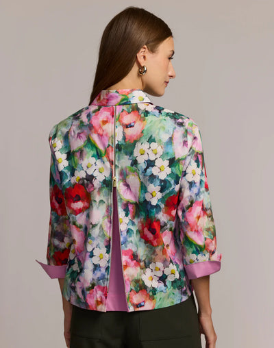 Xena 3/4 Sleeve Watercolor Garden Shirt