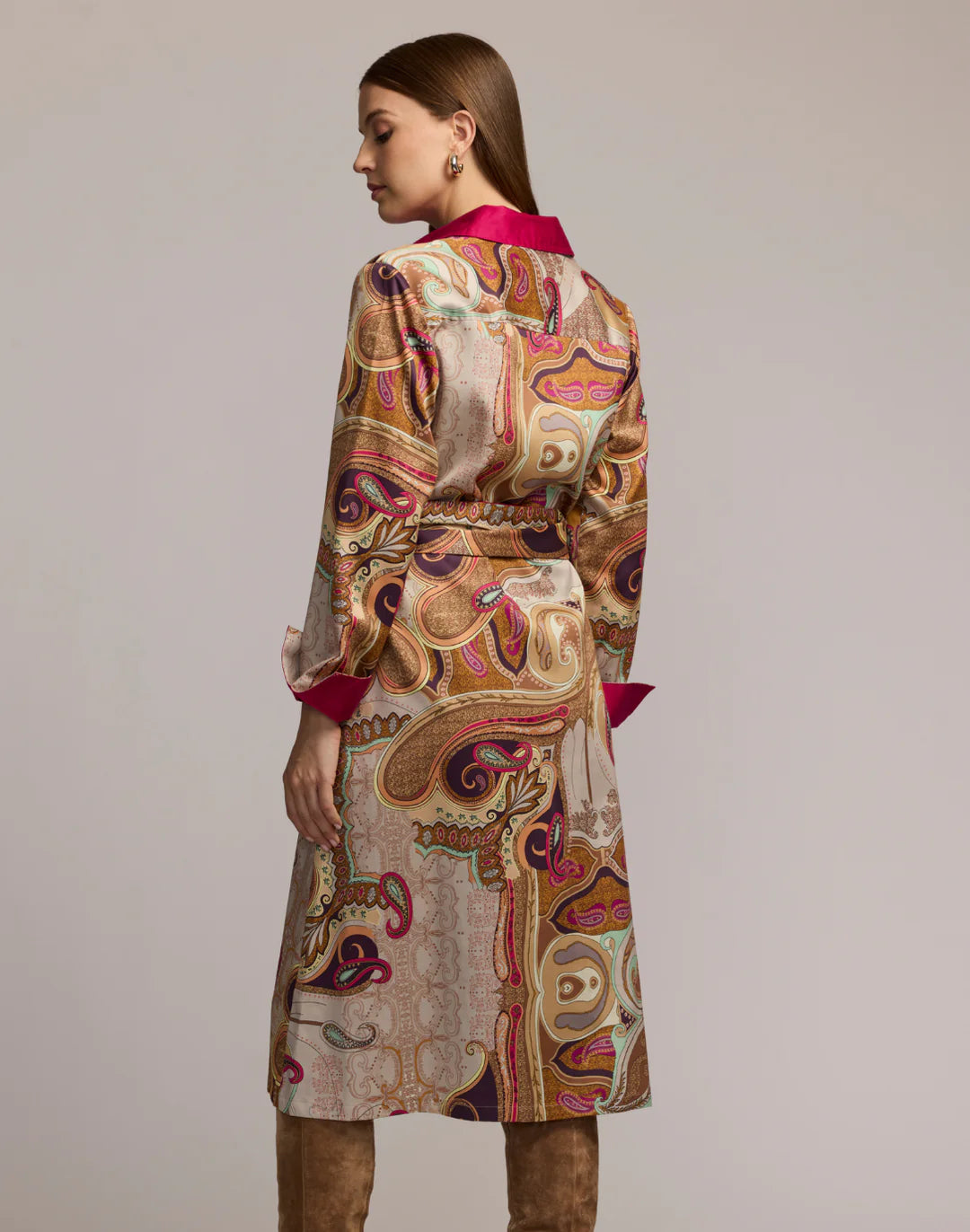Tamron Long Sleeve Scarf Print Dress