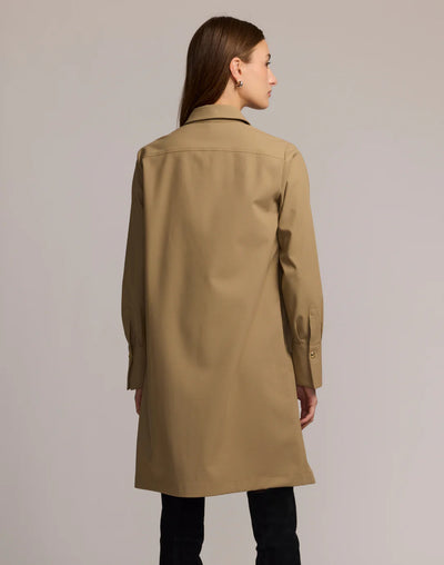 Astrid Long Sleeve Traveler's Twill Dress in Khaki