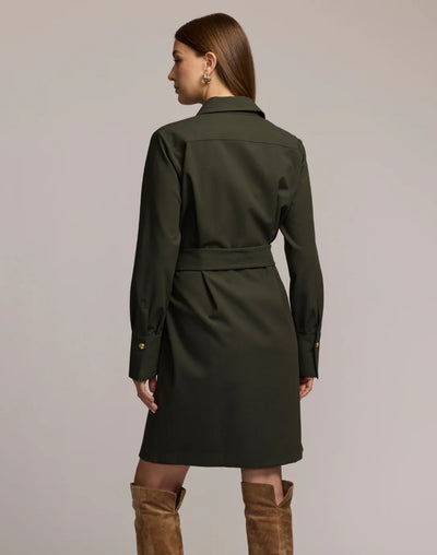 Astrid Long Sleeve Traveler's Twill Dress in Oregano