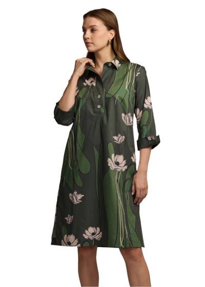 Charlotte 3/4 Sleeve Poppy Print Dress
