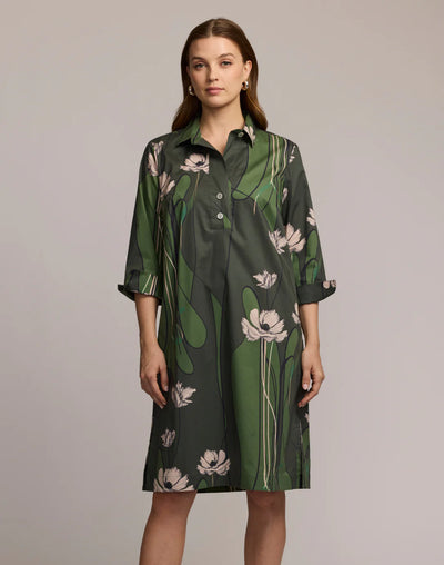 Charlotte 3/4 Sleeve Poppy Print Dress
