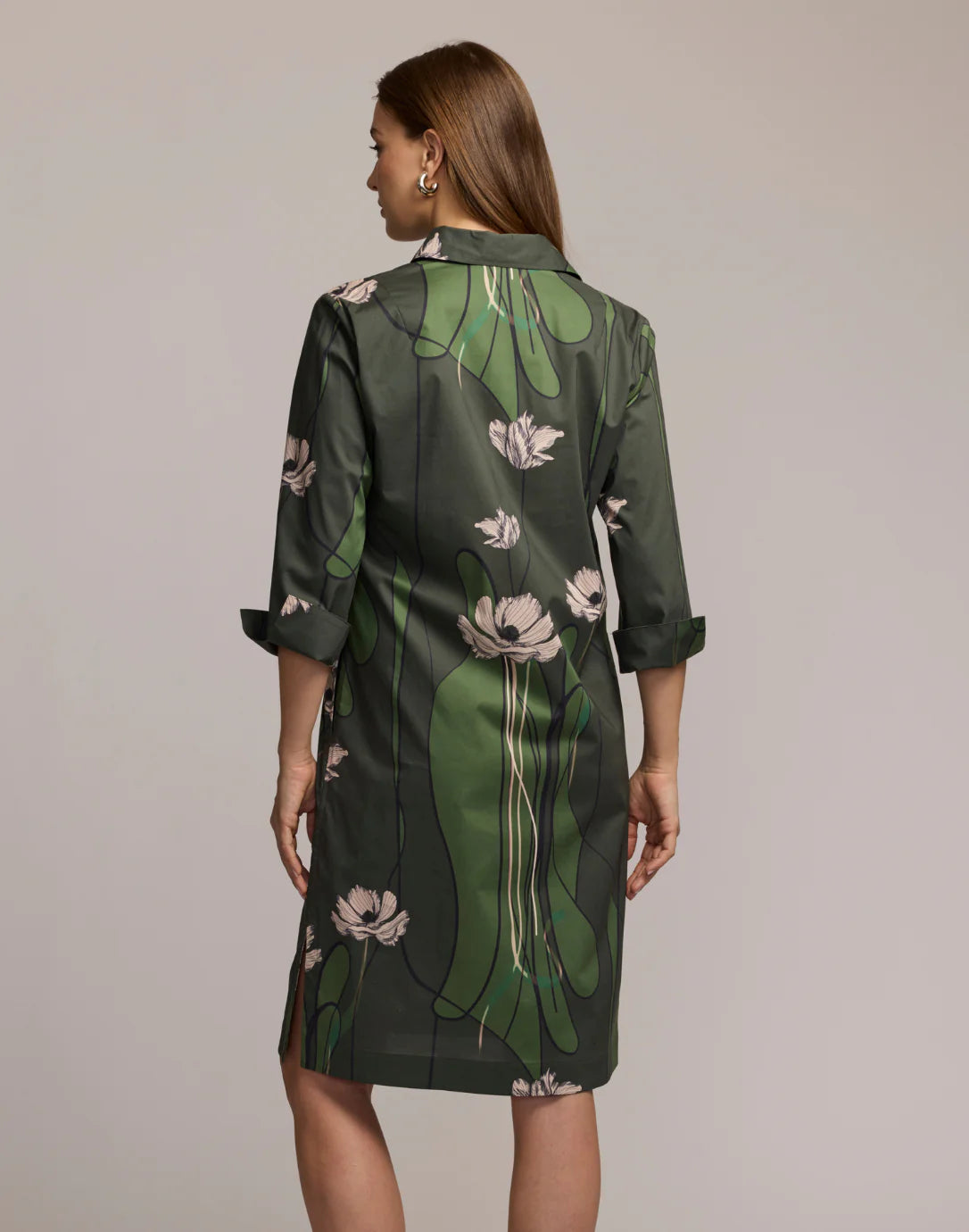 Charlotte 3/4 Sleeve Poppy Print Dress