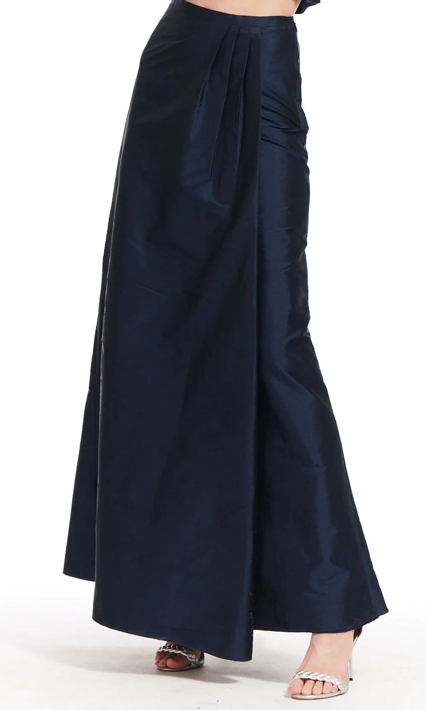 Taffeta Slim Wrap Skirt - Navy