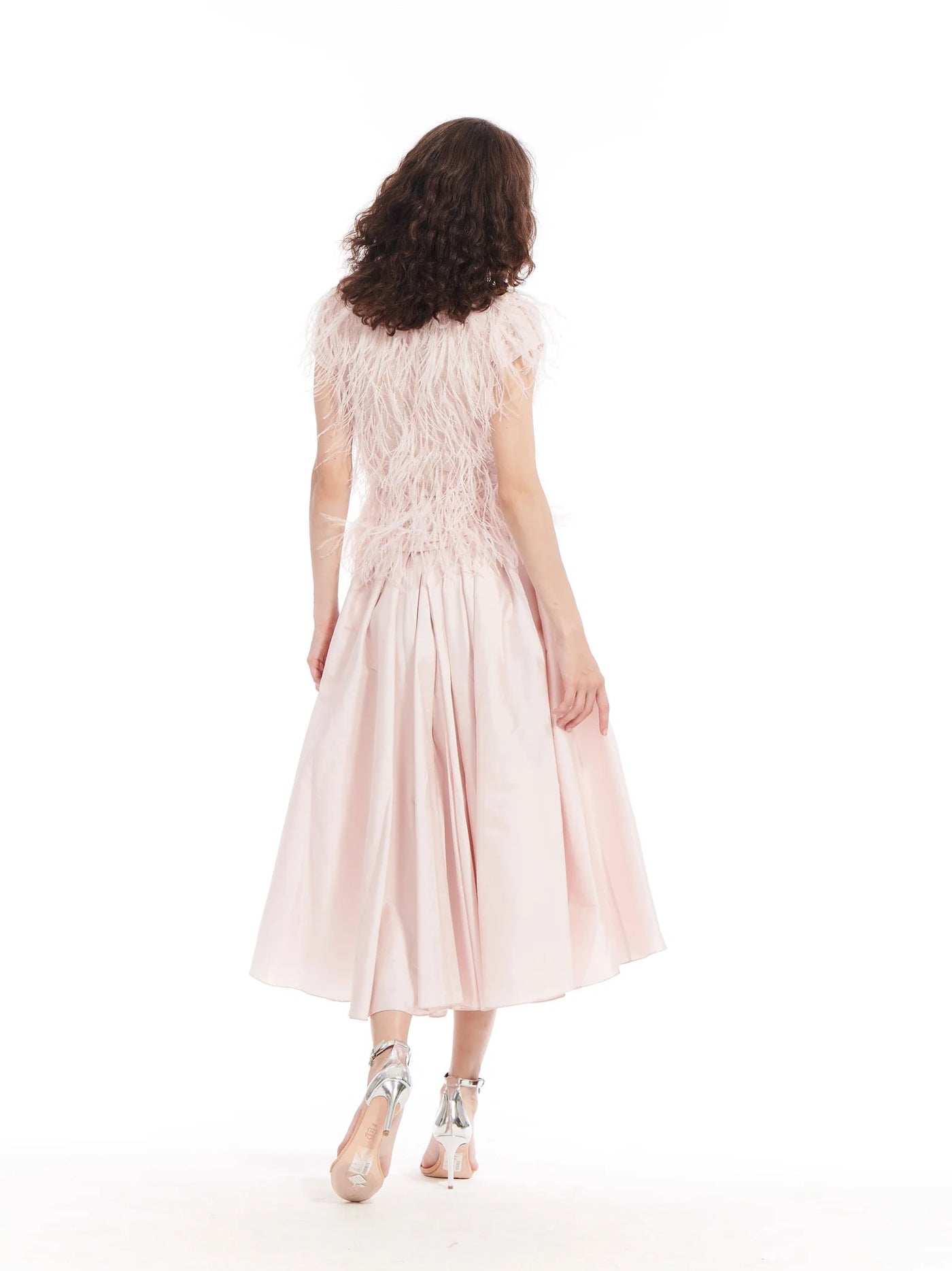 Feather V-Neck Top - Blush