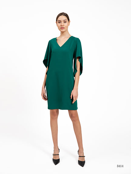 V-Neck Dress in Forest