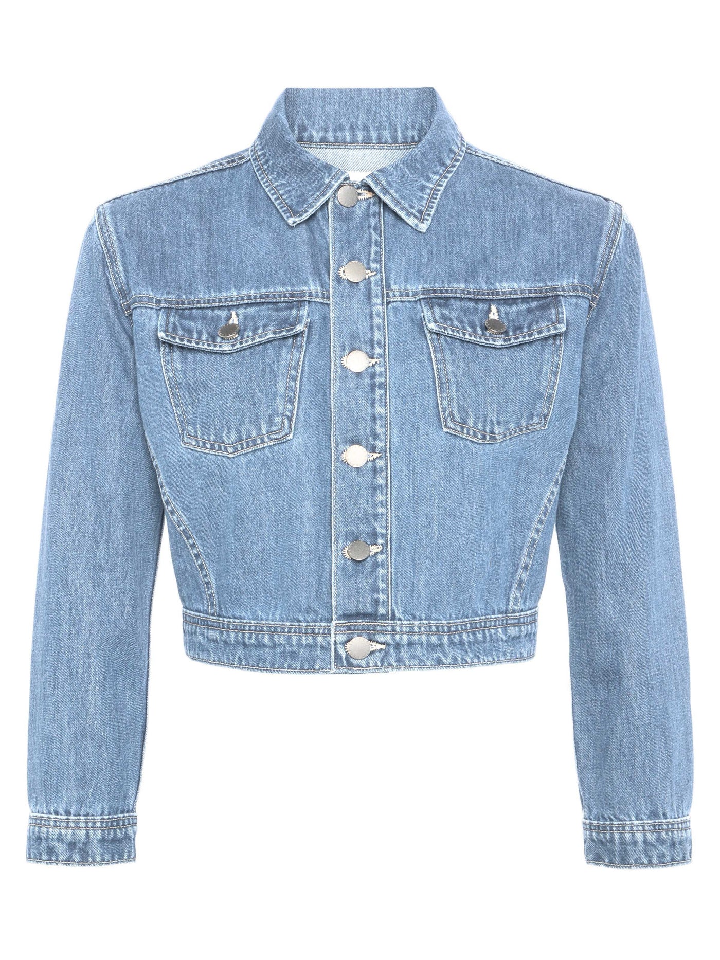 Koda Cropped Denim Jacket in Fontana