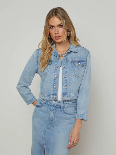 Koda Cropped Denim Jacket in Fontana