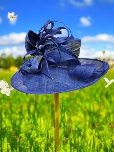 Large Brim Bright Blue Sinamay
