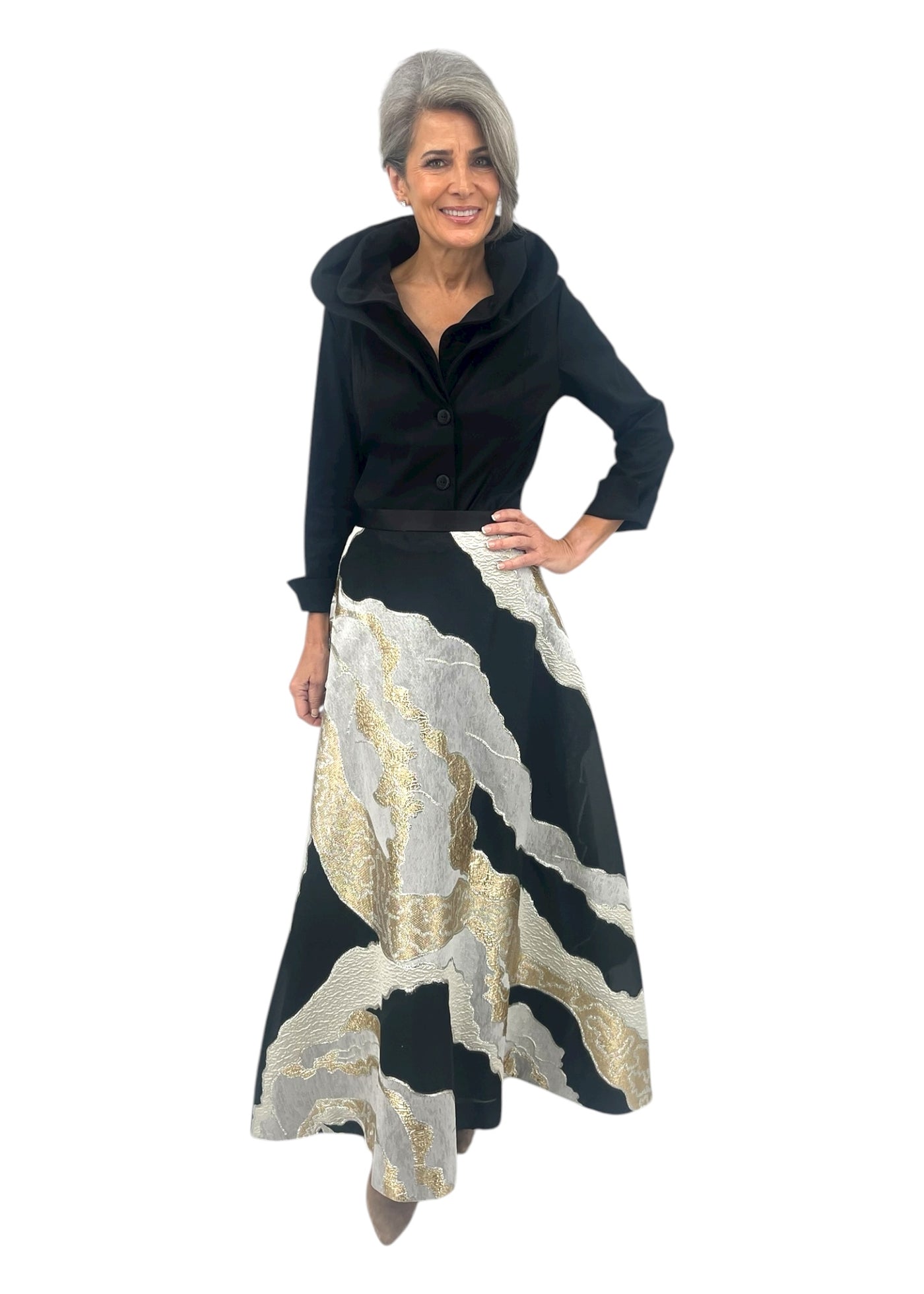 Double Collar Blouse in Black