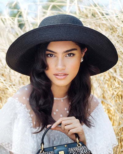 Hampton Straw Hat in Black