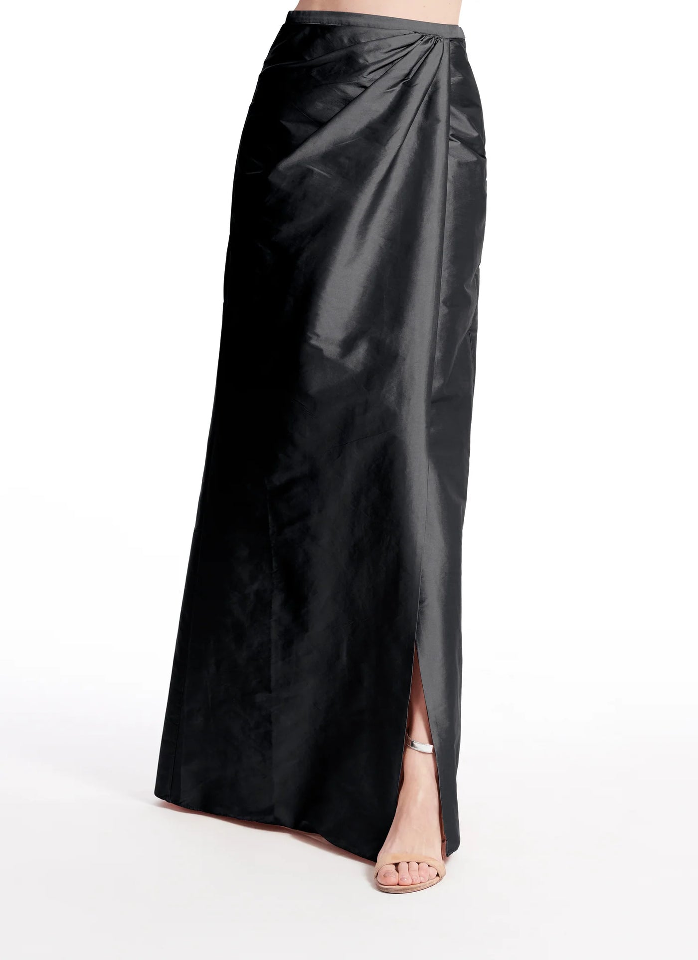 Taffeta Slim Wrap Skirt - Black