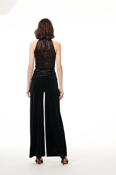 Stretch Velvet Pants in Black