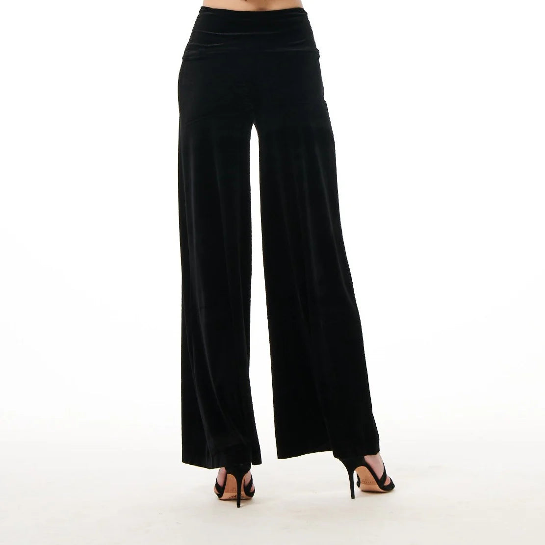 Stretch Velvet Pants in Black
