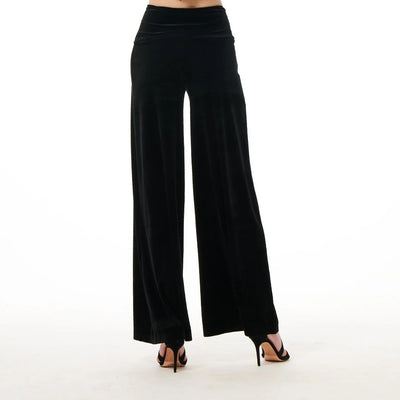 Stretch Velvet Pants in Black