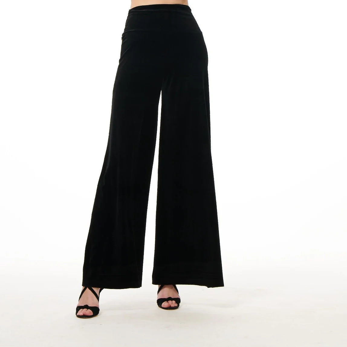 Stretch Velvet Pants in Black