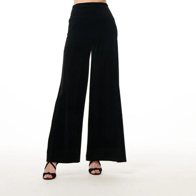 Stretch Velvet Pants in Black