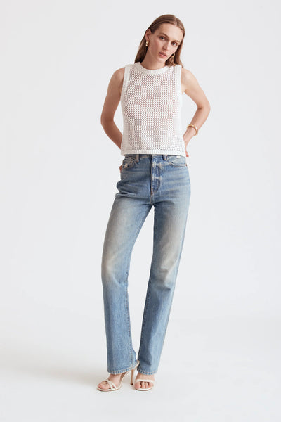 Estelle Crochet Racer Tank in Optic