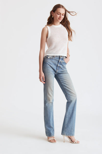 Estelle Crochet Racer Tank in Optic