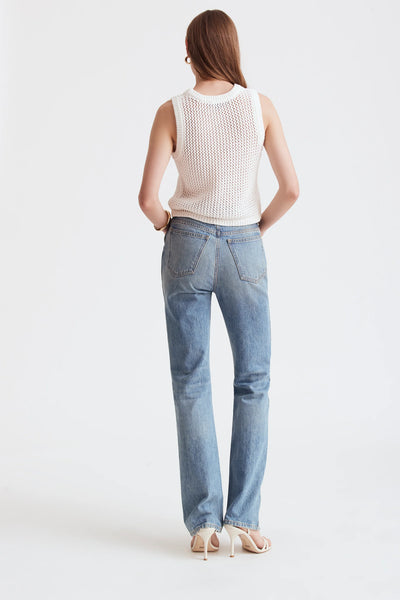 Estelle Crochet Racer Tank in Optic