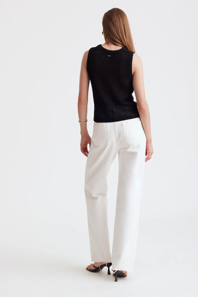 Estelle Crochet Racer Tank in Jet