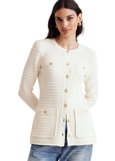 Constance Knit Jacket in Ivory