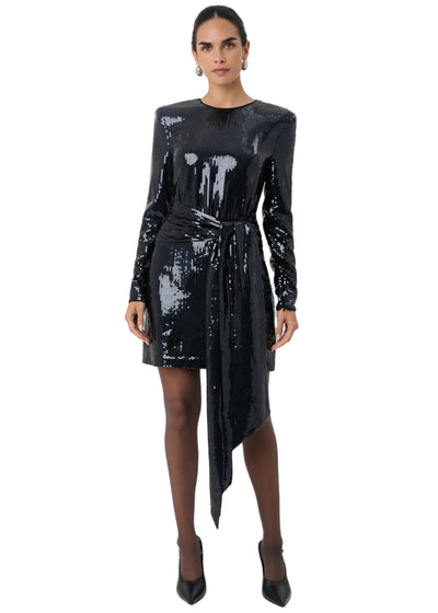 Carlotta Sash Sequin Mini Dress