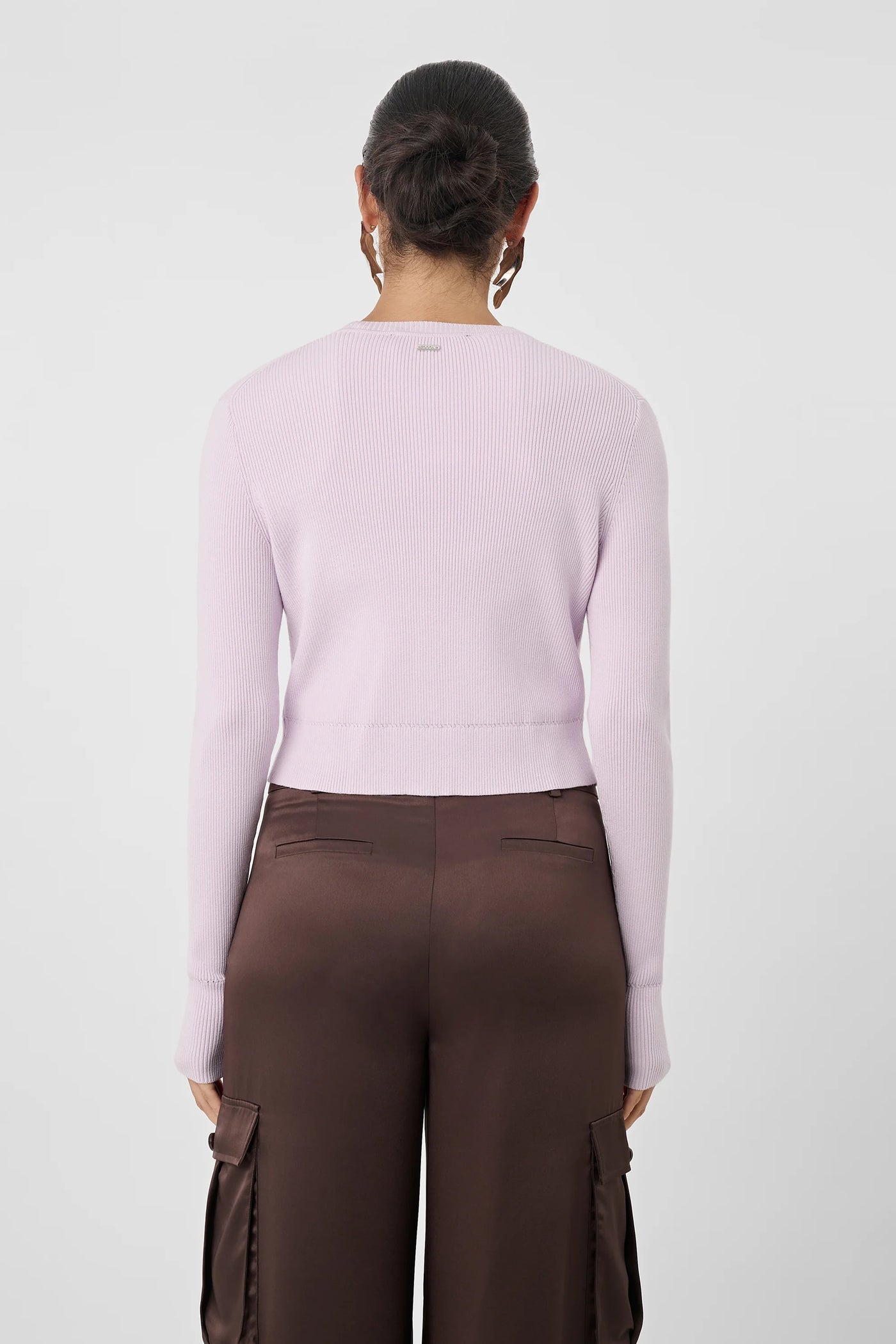 Zoe Classic Cropped Cardigan in Lilac