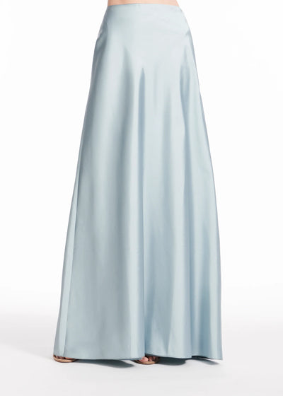 Taffeta Bias Long Skirt in Light Blue