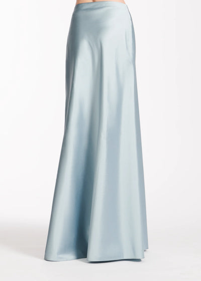 Taffeta Bias Long Skirt in Light Blue