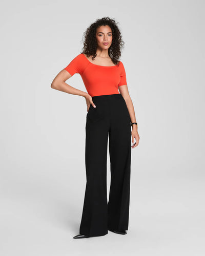 Ponte Wide Leg Pant in Classic Black