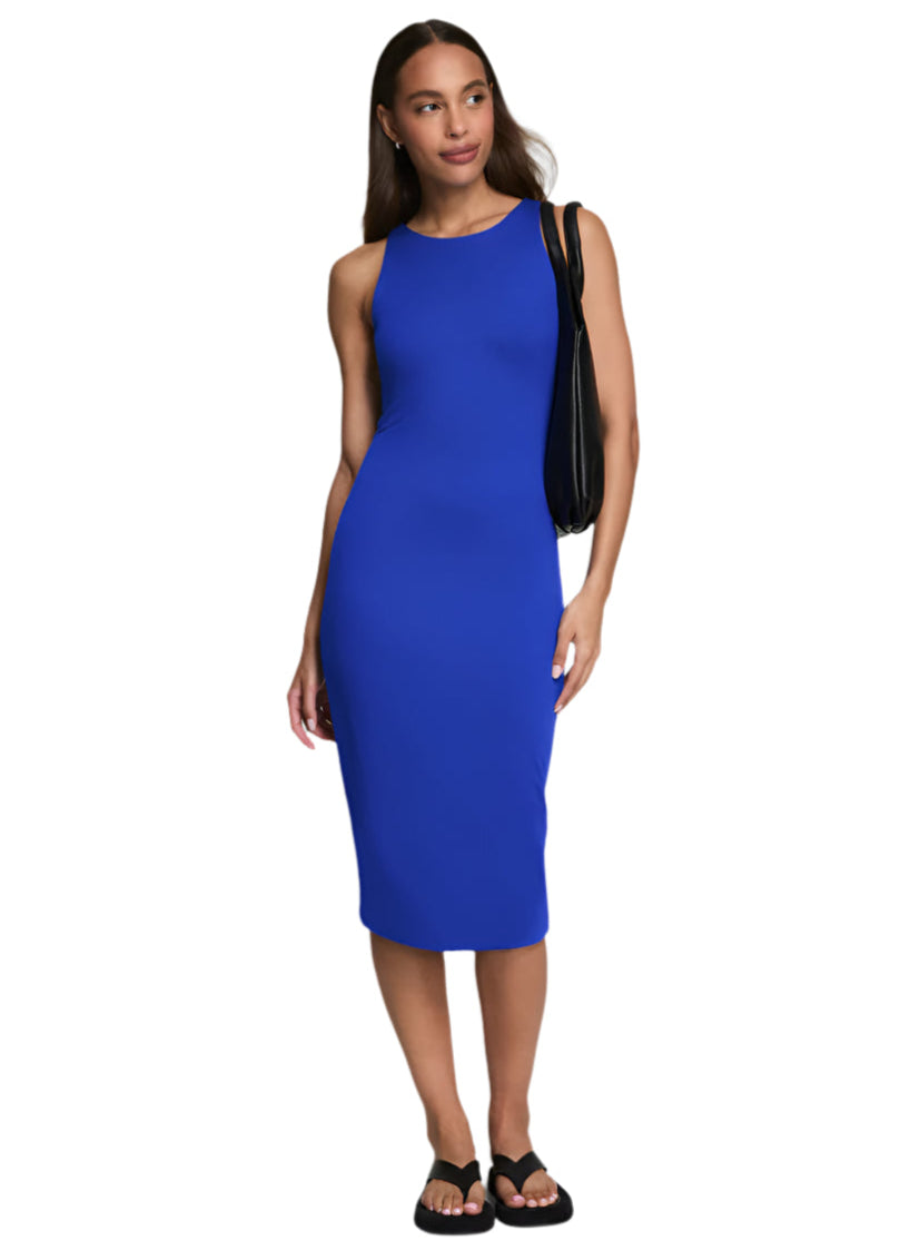 Jersey Racerback Midi Dress in Cerulean Blue
