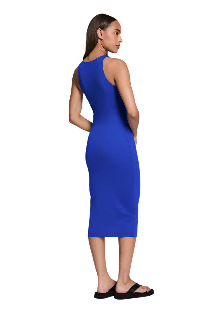 Jersey Racerback Midi Dress in Cerulean Blue