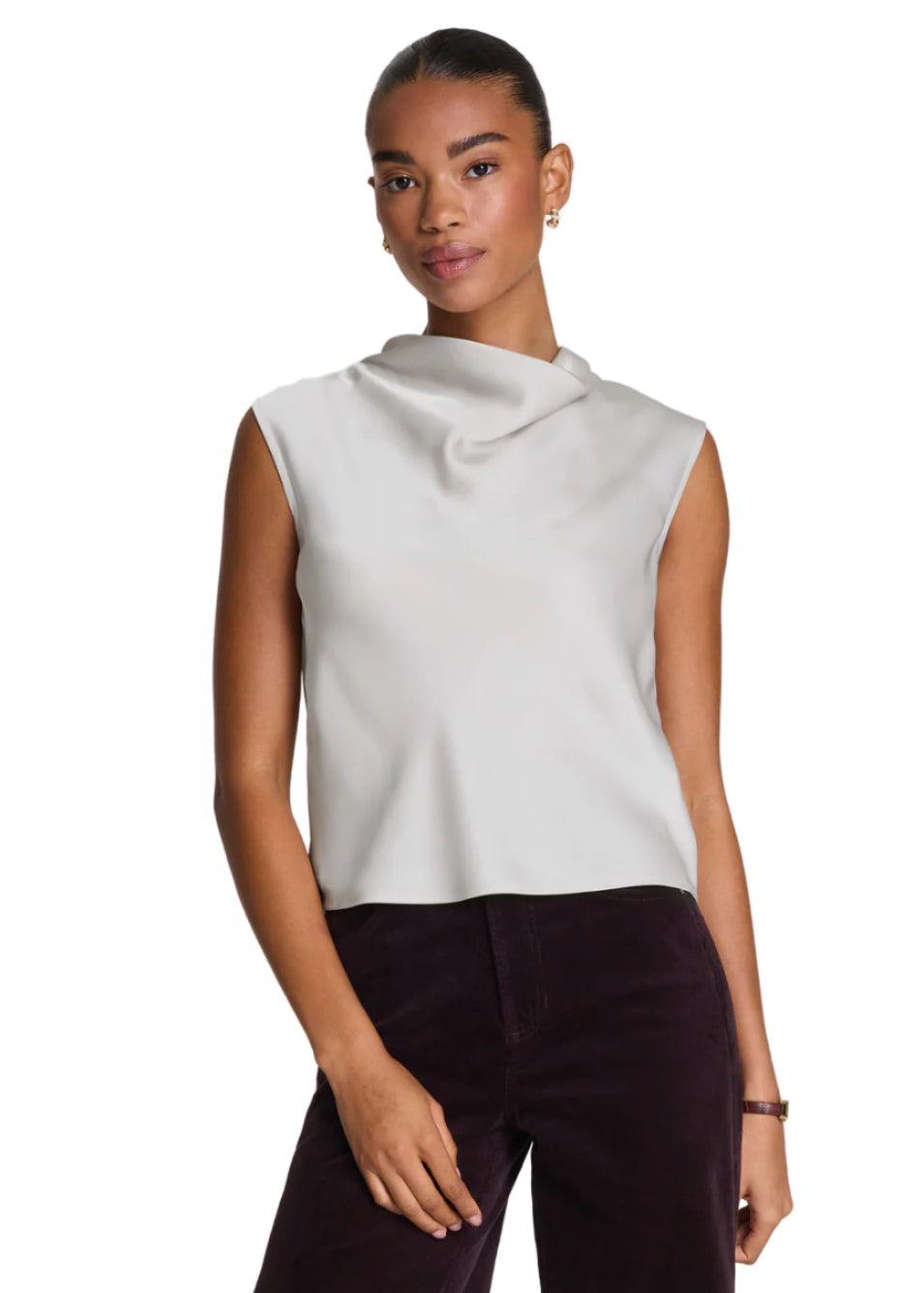 Sleeveless Cowl Neck Top in Birch