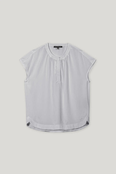 Top w/ Tunic Neckline in Silver Gray