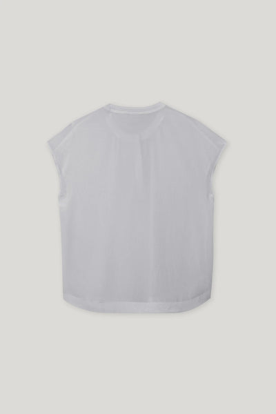 Top w/ Tunic Neckline in Silver Gray